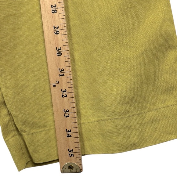 J Jill Linen Wide Leg Chartreuse Women’s Pants Size 6 Drawstring waist Flowy - Picture 10 of 10